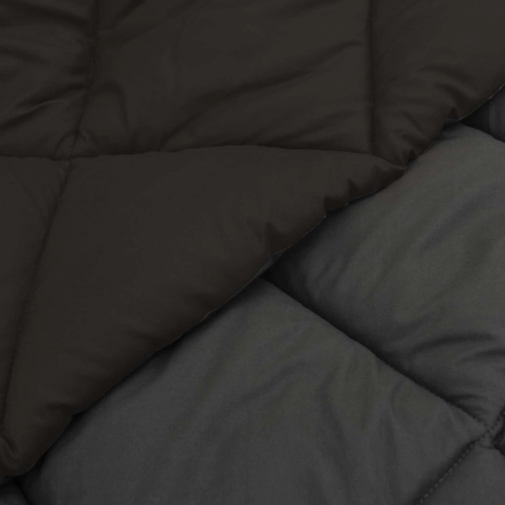 Duvet Invernale Nero e antracite 155 x 220 cm Microfibra 42025723