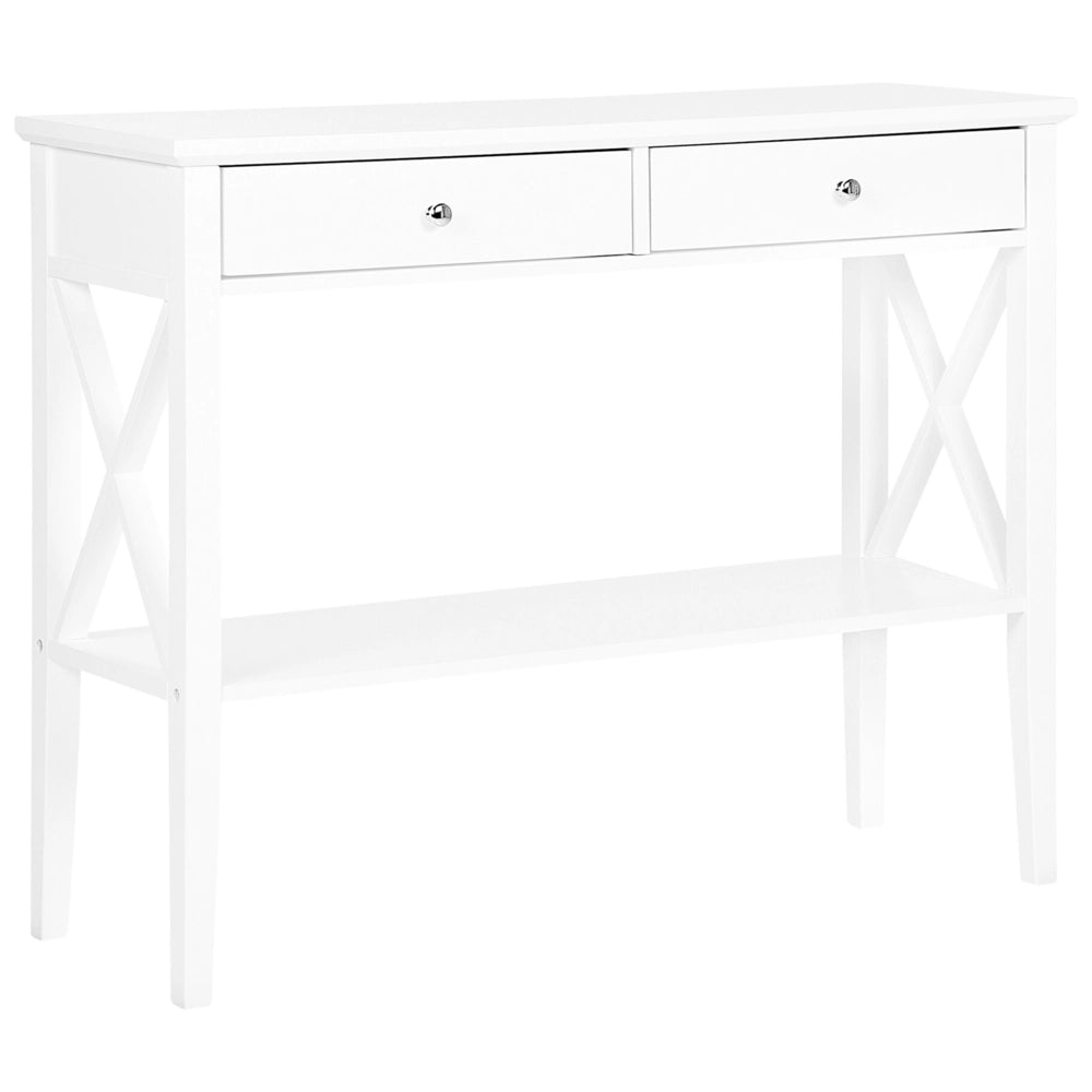 Tavolo Consolle Bianco 2 Cassetti Mobili Da Ingresso Design Retrò