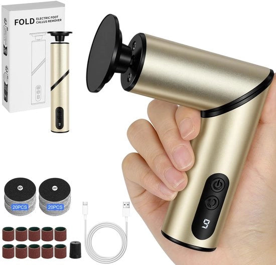 Pedicure elettrico multifunzionale 2 in 1, 9 velocità, con smerigliatrice elettrica con dischi per piedi screpolati e calli.