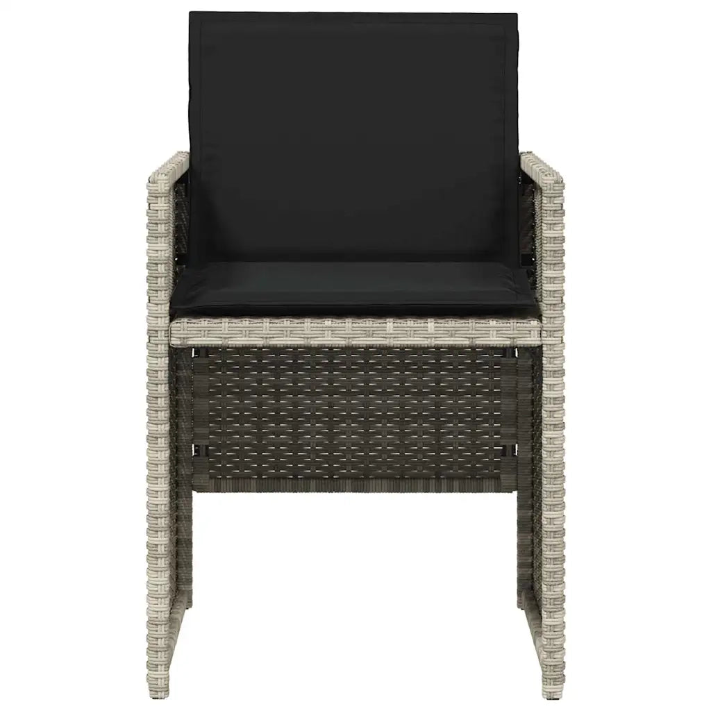 Set Pranzo da Giardino 5pz con Cuscini Grigio Chiaro Polyrattan 365087