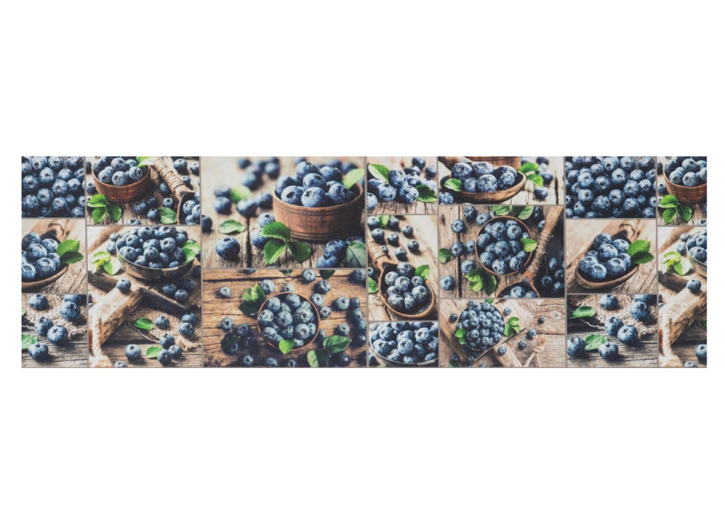Tappeto Passatoia Cucina Antiscivolo Antimacchia Digitale Sprinty Mirtilli - 52x400 - Mirtilli