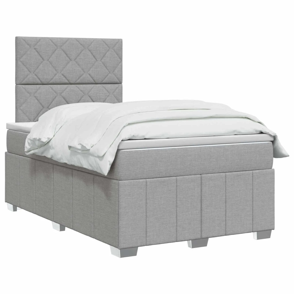 Letto Box Spring LED con Materasso Grigio Chiaro 120 x 190 cm 3455563