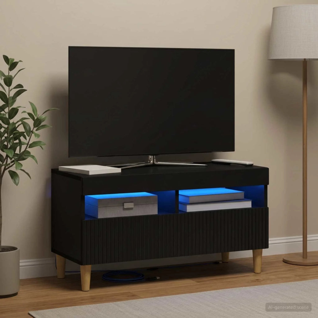 Mobile TV LED Nero Legno ingegnerizzato 896776