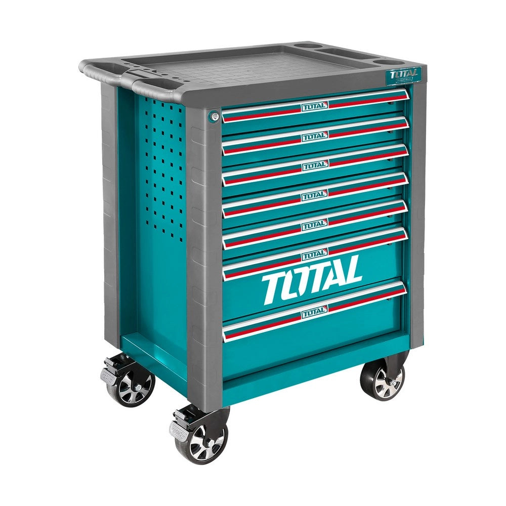 Carrello porta attrezzi con 7 Cassetti e rotelle 77x67x98cm con chiusura centralizzata TOTAL - THRC01071