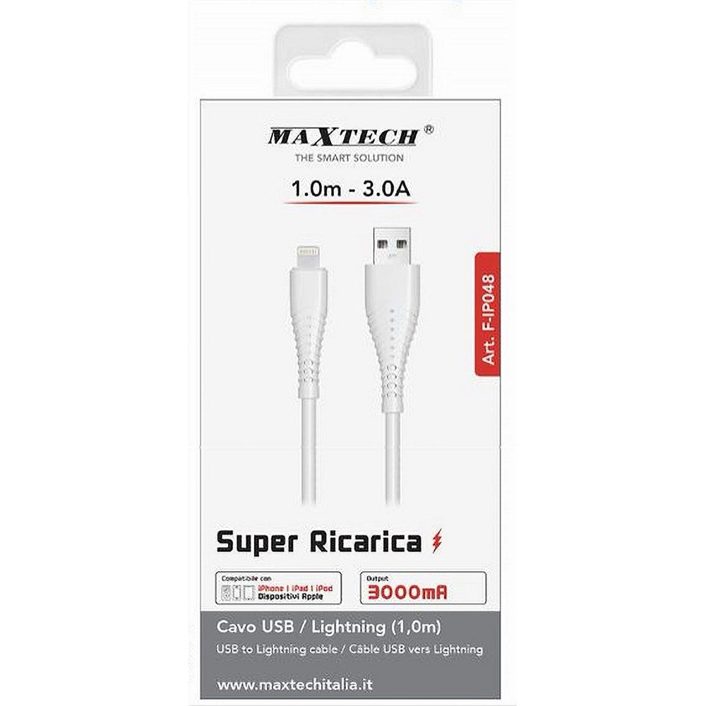 Trade Shop - Cavo Usb A Lightning 3 A 1 Mt Ricarica Rapida Dati Per Iphone Ipad Ipod F-ip048 -