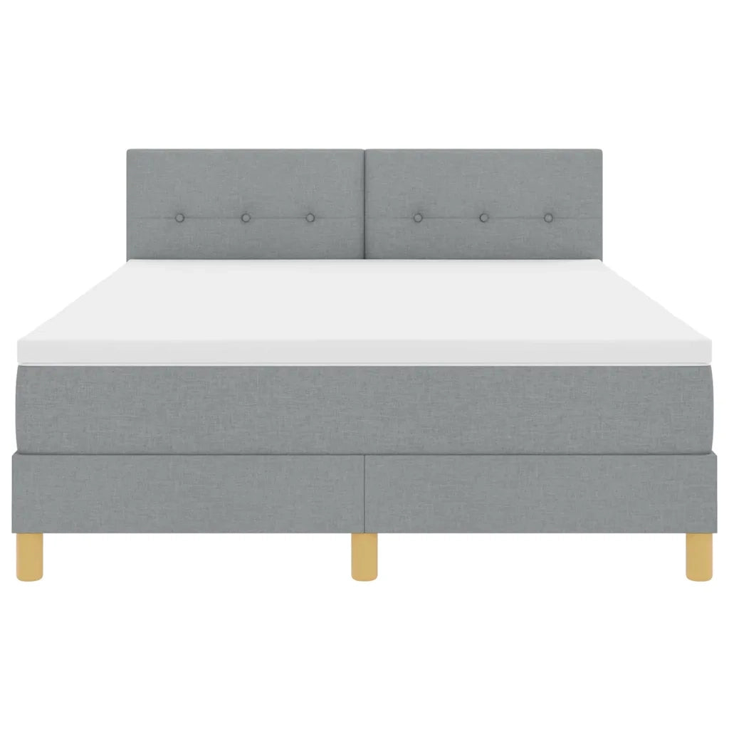 Letto a molle con cuscino Grigio chiaro 140 x 190 cm Tessuto 3338916