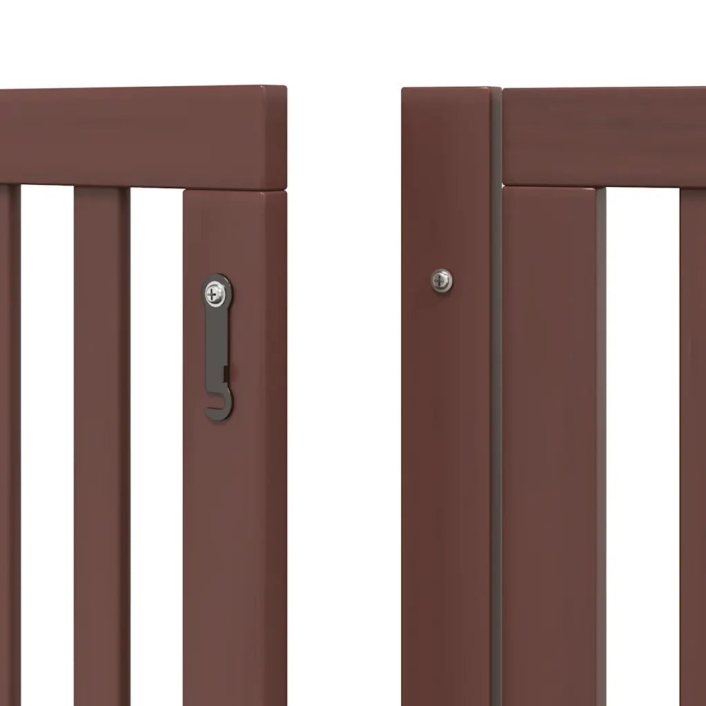 Cancello Cani Porta Pieghevole Marrone 6 Pannelli 480cm Pioppo 3155693