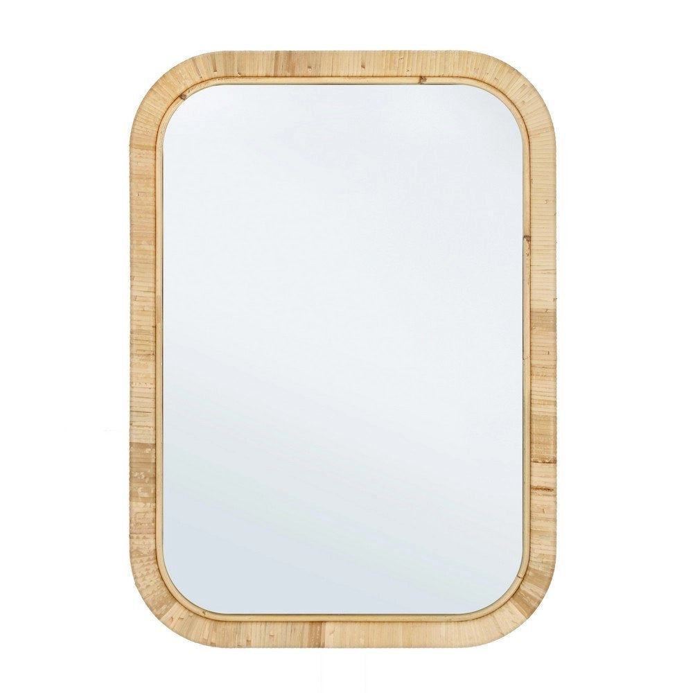 Specchio Rettangolare Legno Marrone Moderno da Parete 50x70 - EDWARDS