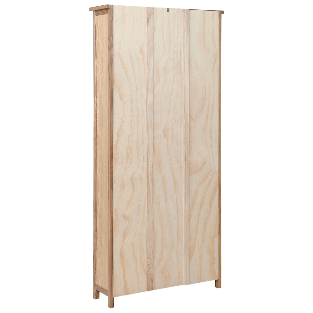 Libreria scaffale con mensole in legno chiaro in stile rustico