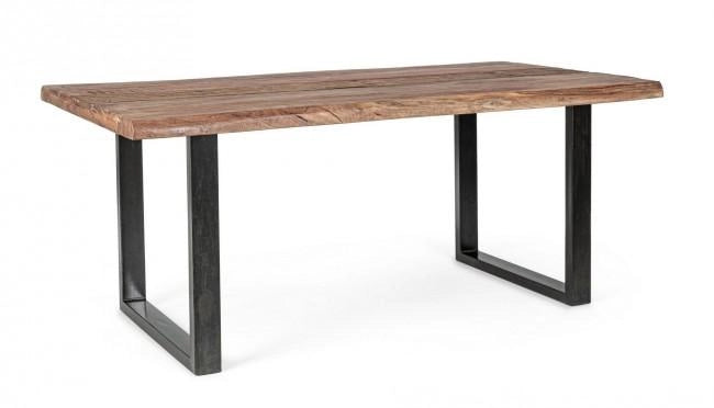 Tavolo da Pranzo 180x90x77 cm in Acciaio e Legno