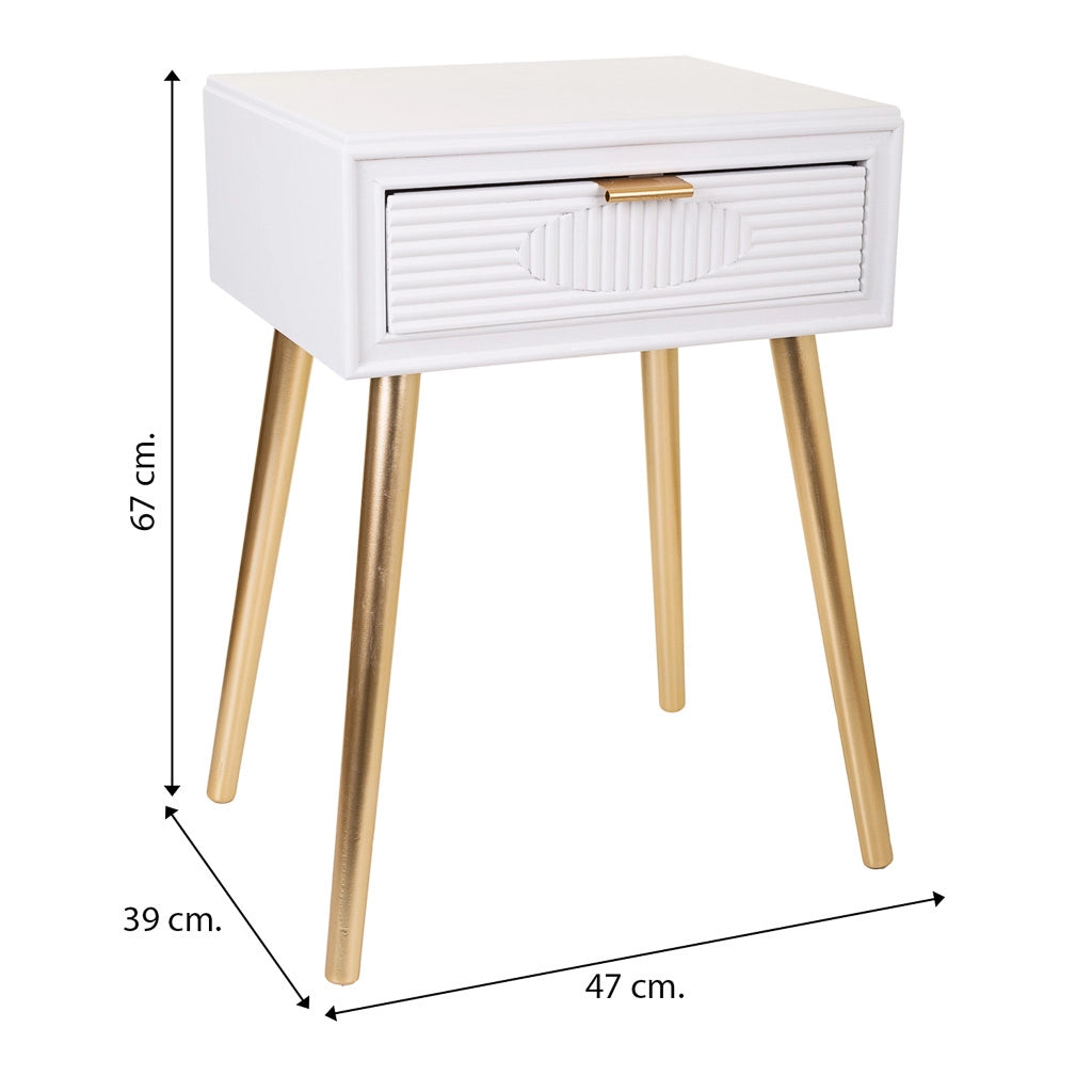Tavolo in legno bianco 47x39x67h