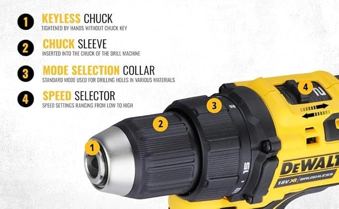 Avvitatore DeWalt a batteria 18V brushless solo macchina 65nm DCD708N-XJ