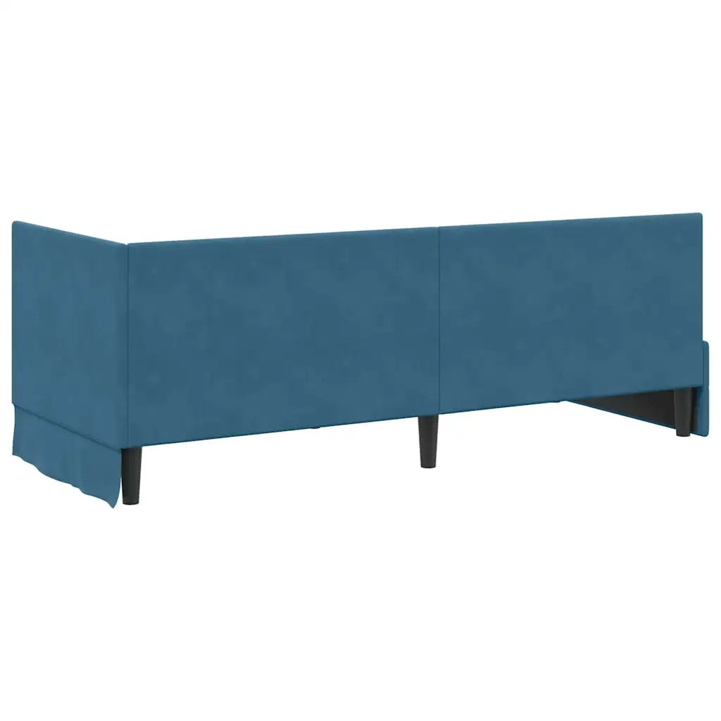Struttura Letto Angolare con Materasso 2 pz-Giroletto con materasso Blu Velluto 586925