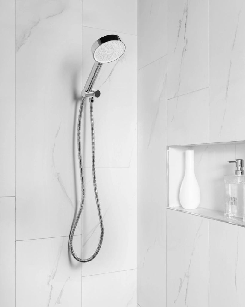 Set doccia con tubo 4 modalità di spruzzo Metallo argento classico moderno