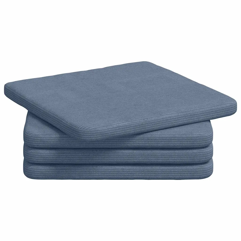 Cuscini per Seduta 4 pcs Blu 40 x 40 x 3 cm Tessuto in Cords 42015227