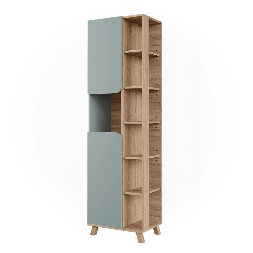 Vicco Mobile da bagno Sonoma/blu 50 x 175 cm con 2 porte