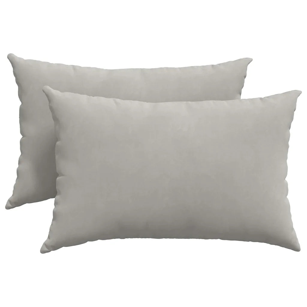 Cuscini da Divano 2 pcs Grigio chiaro 60 x 40 cm Tessuto 42013683