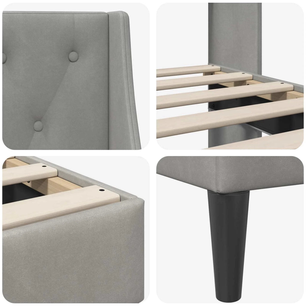 Struttura del letto Grigio chiaro 80 x 200 cm Velluto 42027388