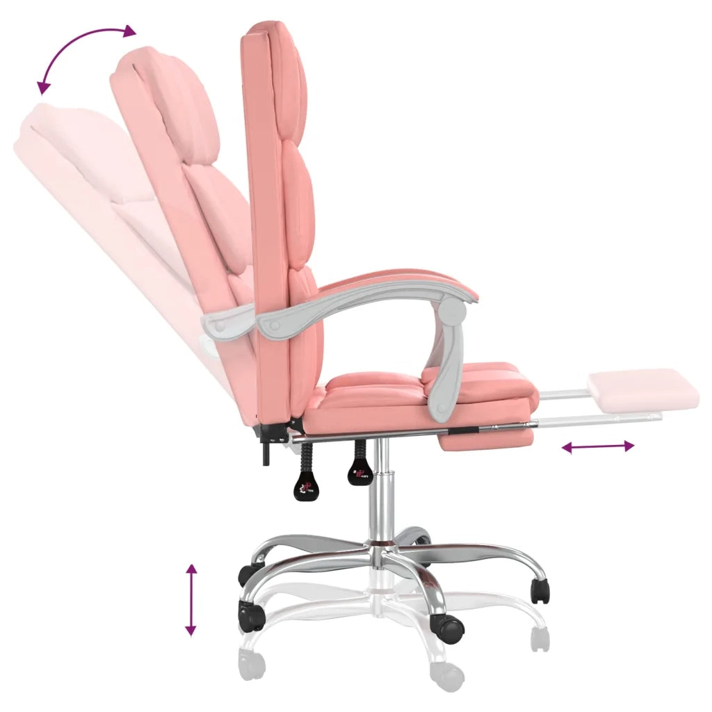 Poltrona da Ufficio Reclinabile Rosa in Similpelle 349633