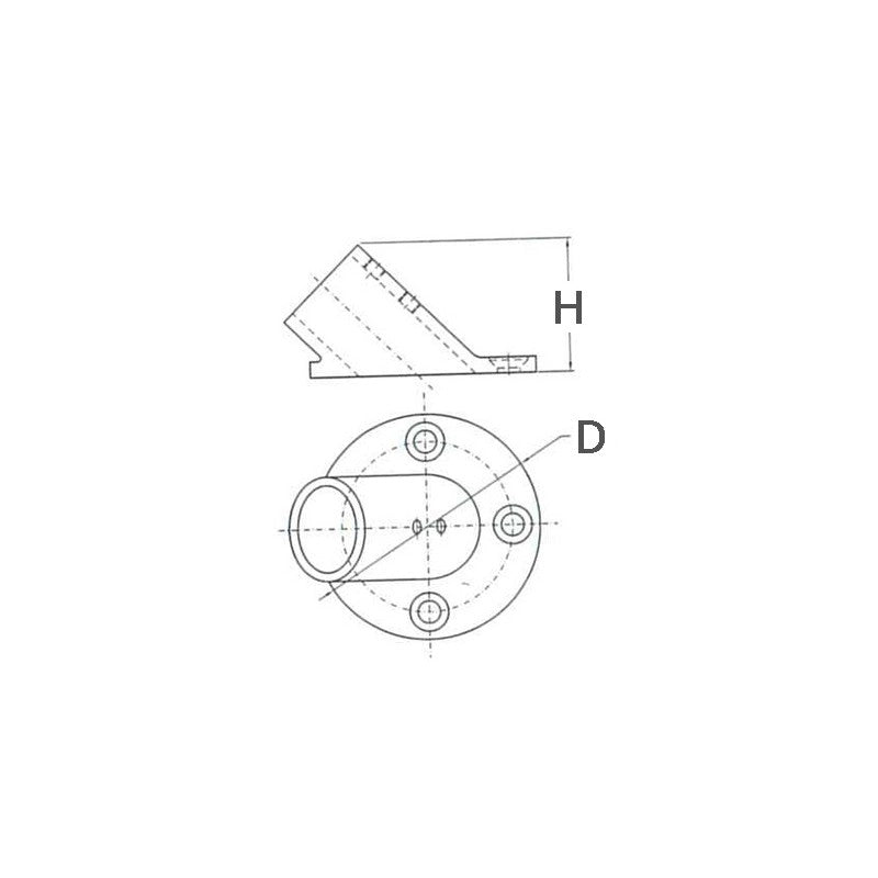 BASE INOX TONDA 60° Ø MM.25