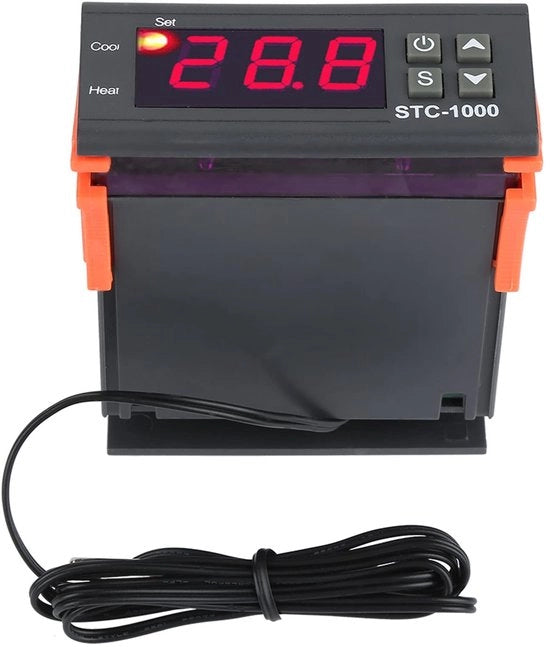 Regolatore di Temperatura Digitale - 110-220V - Sensore di Temperatura - Modo Raffreddamento/Riscaldamento - Precisione ± 1 ℃ - Intervallo di Misura -50 ℃ ~ 99 ℃
