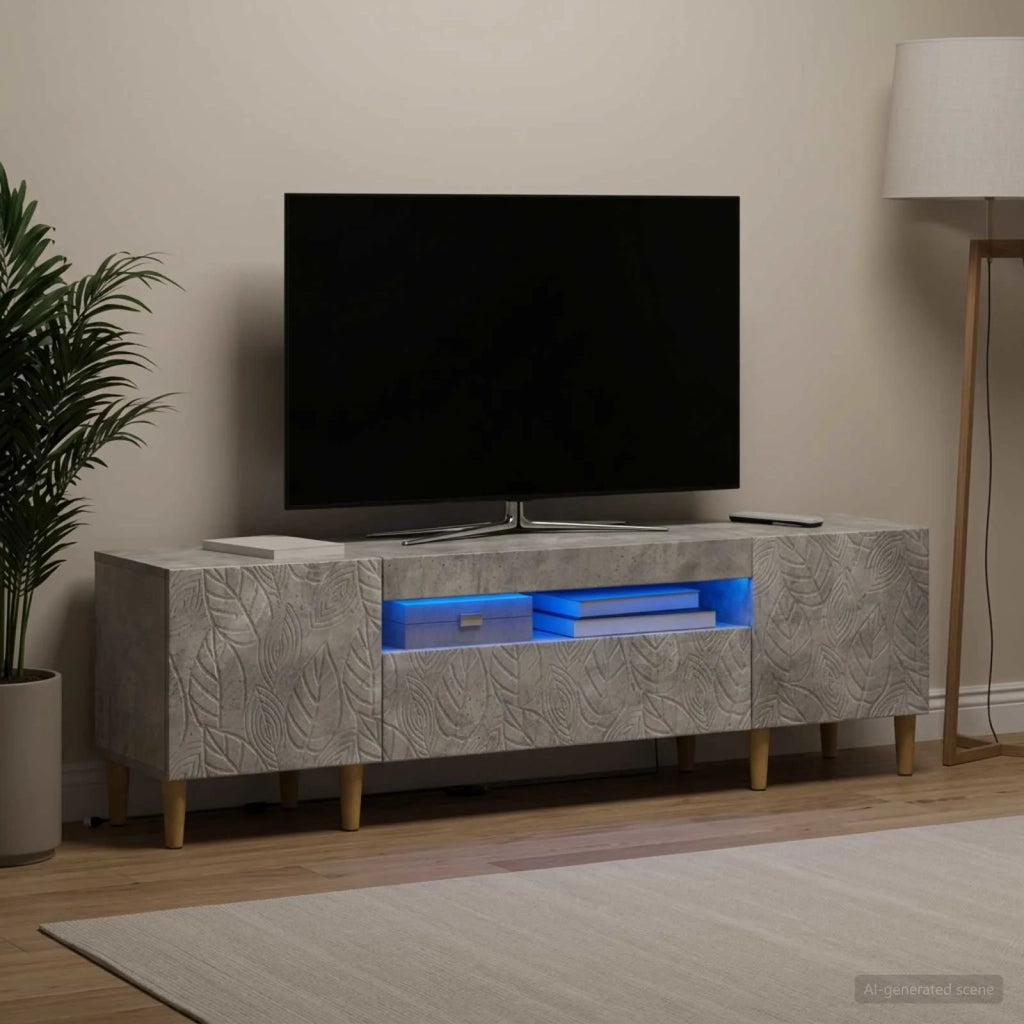 Mobile TV LED Grigio Cemento Legno ingegnerizzato 897128