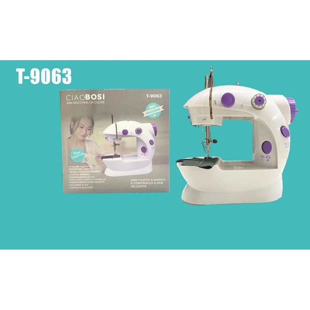 Trade Shop - Mini Macchina Da Cucire Portatile Cucito 6 Watt Tx-9063 Elettrica Con 2 Velocità -