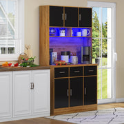 Buffet Multifunzionale con LED e App ¨C Xylo ¨C Cassetti, Ripiani, Prese, 100x40x180 cm