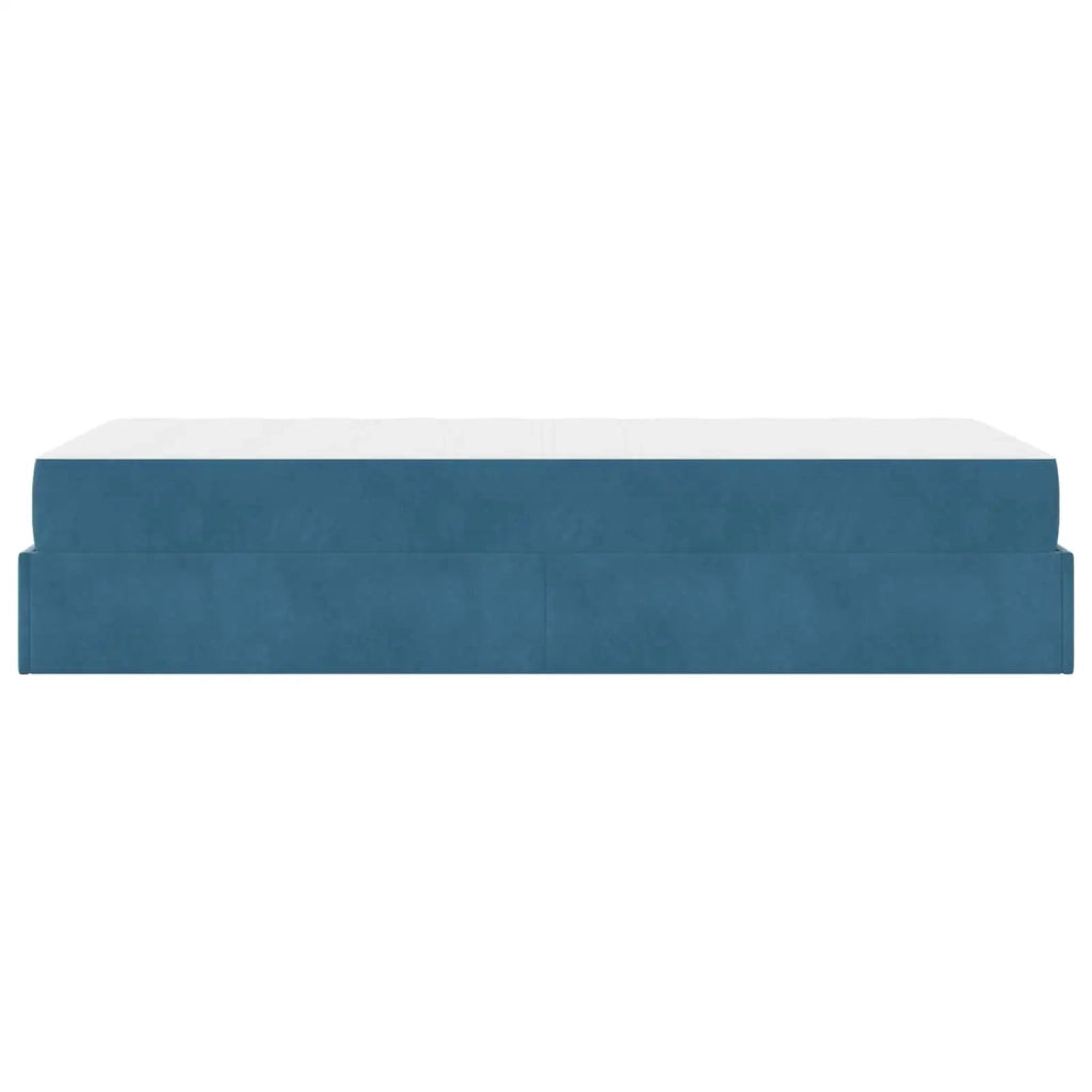 Struttura letto con materasso con materasso 2 pcs Blu Velluto