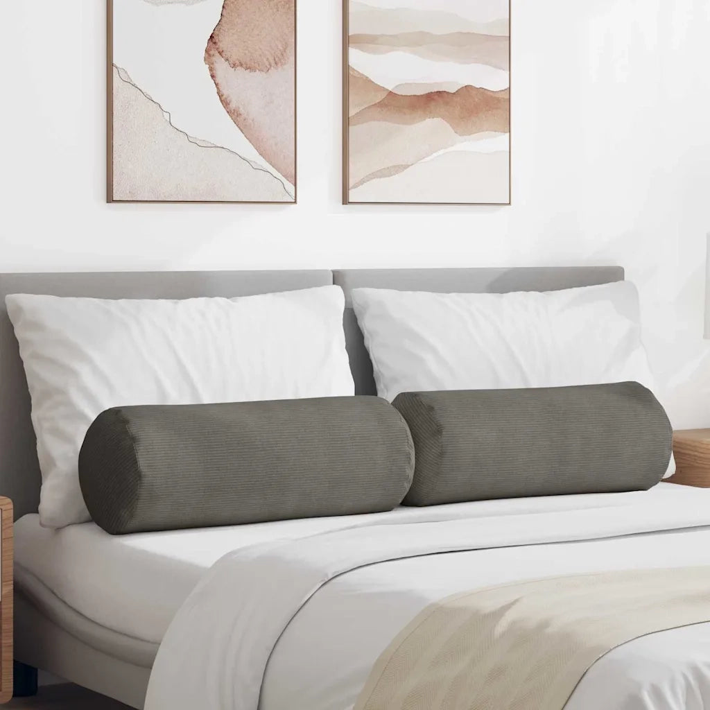 Cuscini a rullo 2 pz | Cuscini per sedie Grigio chiaro ? 25 x 70 cm