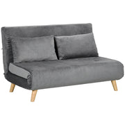 Divano letto ¨C Minimal ¨C grigio, velluto, 130x78x79 cm