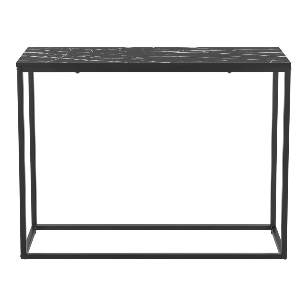 Tavolo consolle 80 x 100 x 30 cm nero e effetto marmo 03_0008574