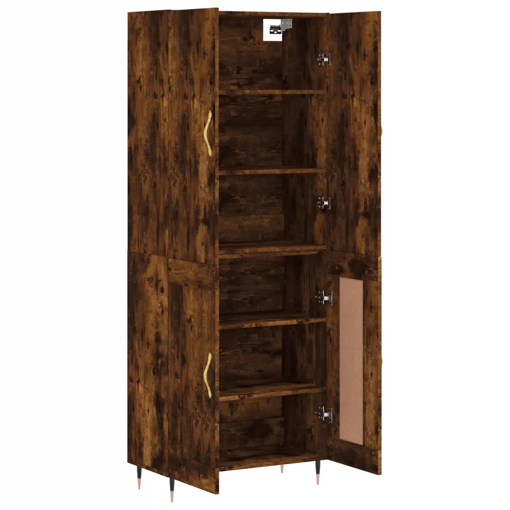 Credenza | Madia | Buffet da pranzo | Armadio da pranzo Rovere Fumo 69,5x34x180 cm in Legno Multistrato