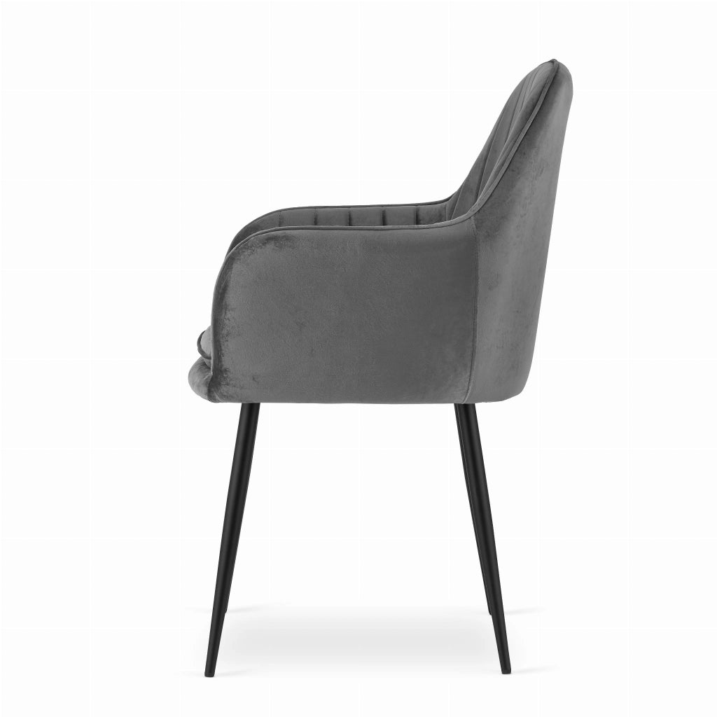 Sedia VALORA LUGO - Velluto grigio scuro con gambe nere