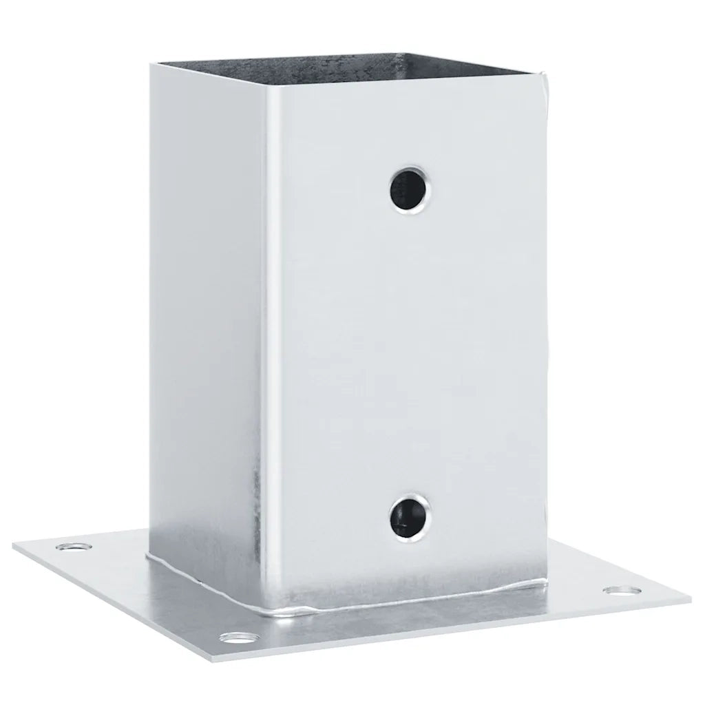Basi per Pali Quadrate 12 pz Argento 91x91 mm Acciaio Zincato 42000011