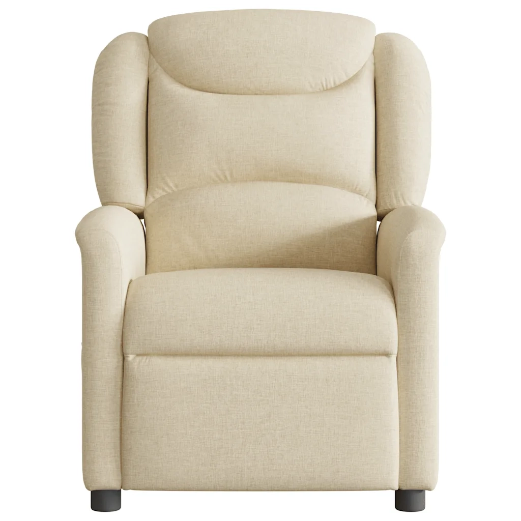Poltrona | Sedia Relax Reclinabile in Tessuto Crema