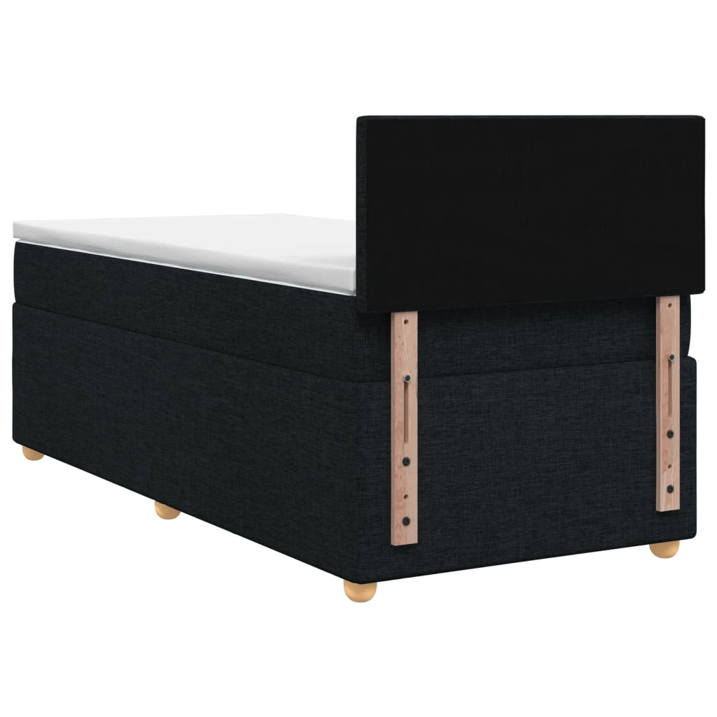 Letto box spring con materasso Nero 100 x 200 cm Tessuto 3450897