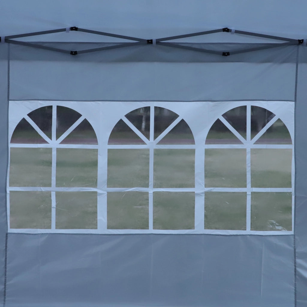 Gazebo Pieghevole 3x3m Impermeabile con 4 Pareti e Sacchi Sabbia ¨C Xylo ¨C Bordeaux, Acciaio, UV 50+