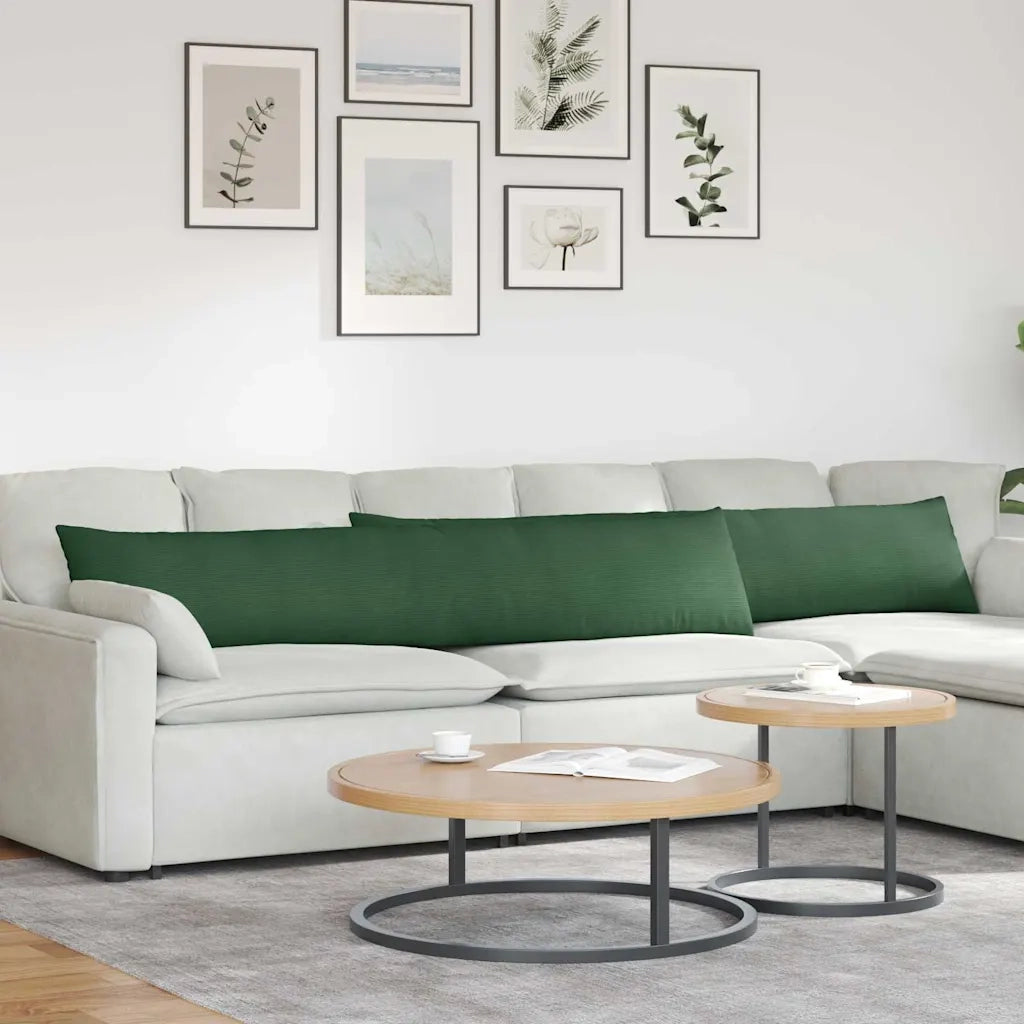 Cuscini da Divano 2 pz | Cuscini per sedie Verde Scuro 200 x 40 cm