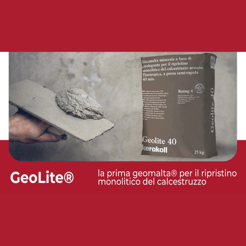 Geomalta minerale tixotropica geolite 40 per strutture calcestruzzo kerakoll *** formato 25 kg, confezione 1