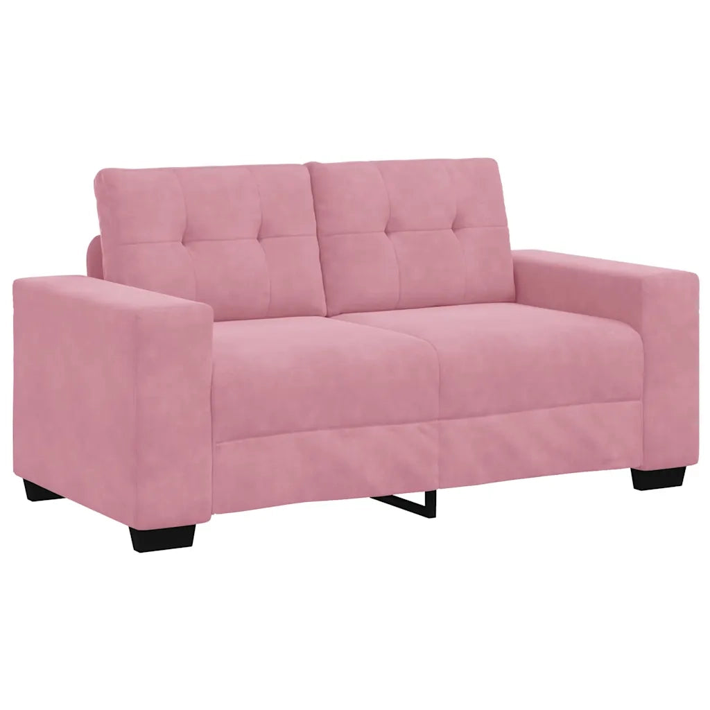 Divano a due posti con cuscino-Sofa 2 Posti Rosa Velluto