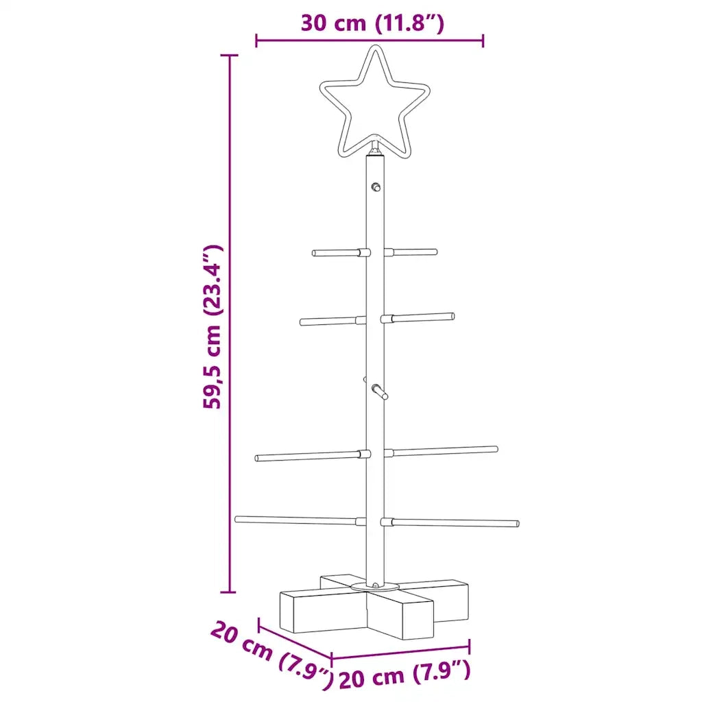 Albero di Natale in metallo con supporto Nero 59,5 cm 42019175