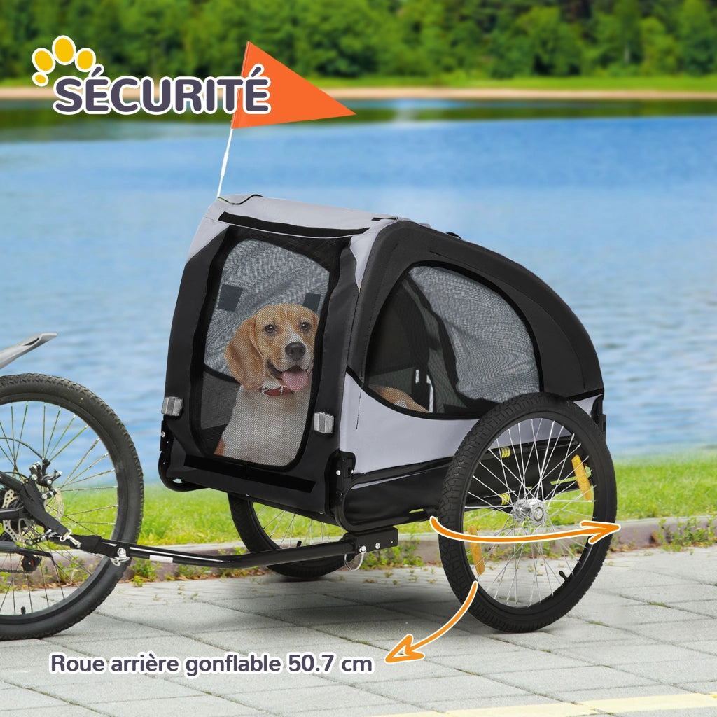 Rimorchio per bicicletta cane ¨C Minimal ¨C Nero 140x71x83 cm