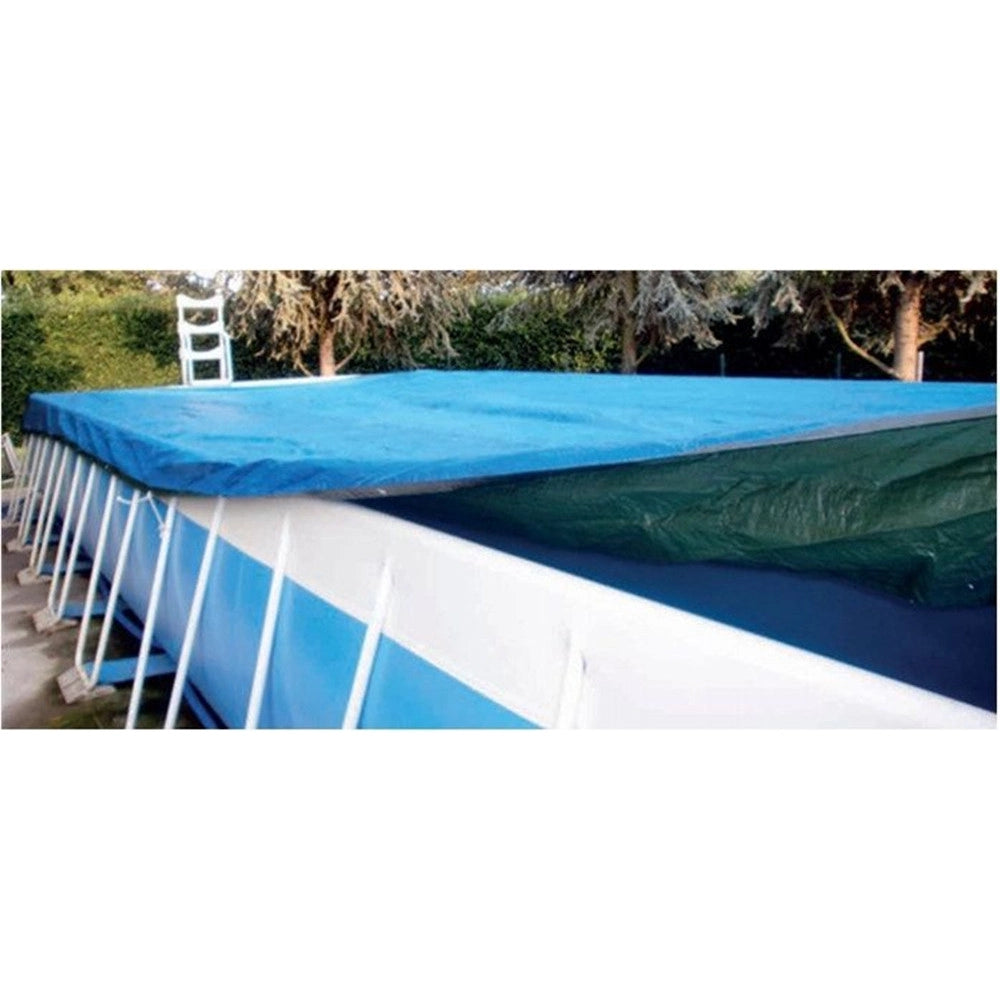 Trade Shop - Telone Rafia 100gr Copertura Per Piscina 3x6mt Impermeabile Resistente Occhielli 406247 -