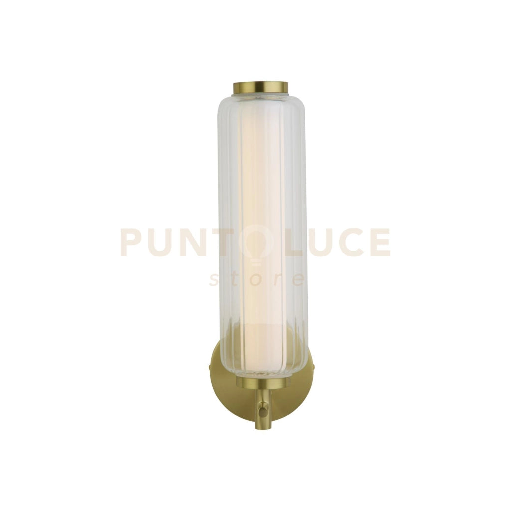 Applique a LED Mod, metallo ottone satinato, acrilico opalino e trasparente