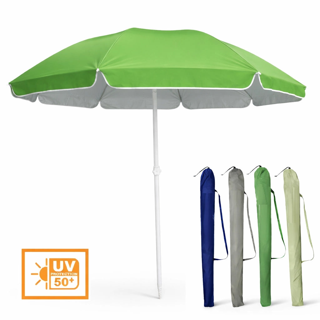 Ombrellone Mare 200 cm Antivento UV50+ con Snodo Palo Acciaio 8 Stecche Fibra