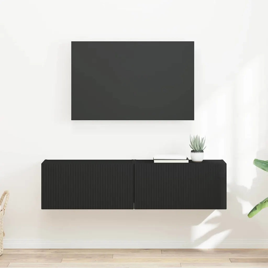 Mobile TV da parete 2 pcs Nero 60 x 31 x 29,5 cm 892192