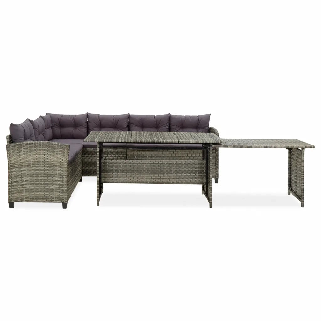 Set Divani da Giardino 2 pz con Cuscini in Polyrattan Grigio 316871