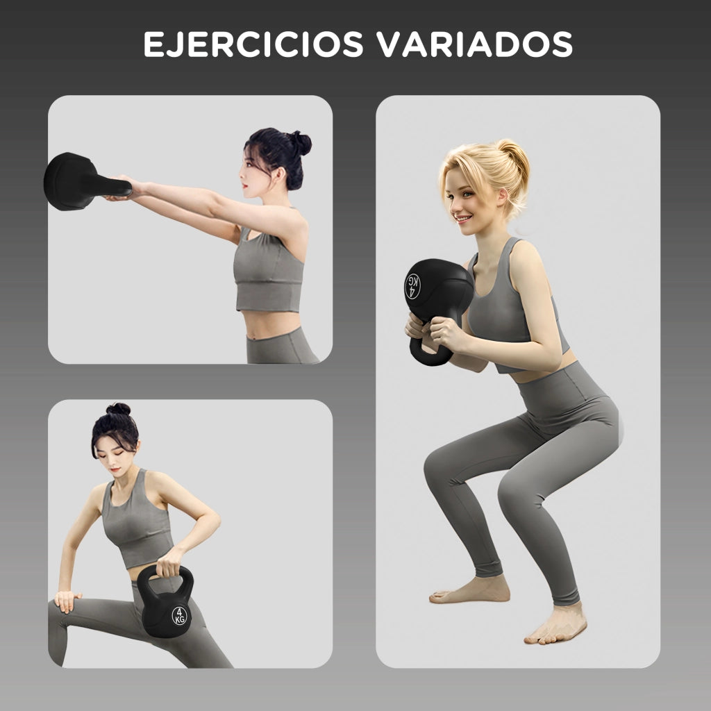 Kettlebell 4 kg ¨C Minimal ¨C Nero 18x12x20 cm