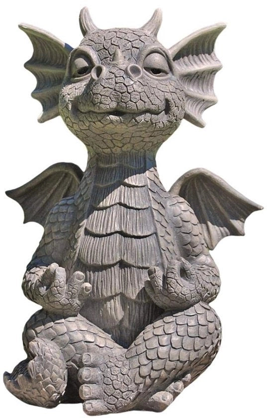 Statua di Drago per Esterno - Decorazione di Giardino - Decorazione di Muro Esterno - Statua di Drago per Yoga Zen - Decorazione Esterna Carina